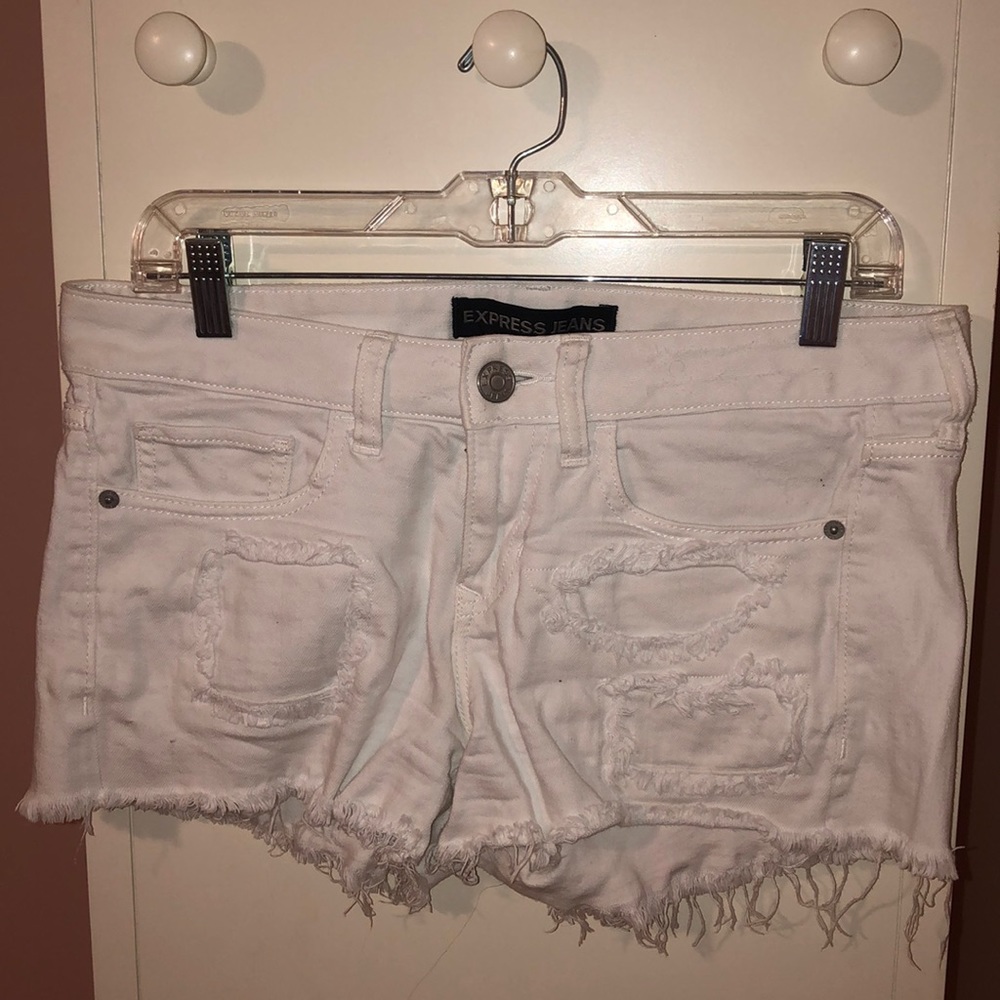 Express White Jean Shorts